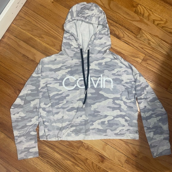 CALVIN KLEIN CROPPED HOODIE - Picture 1 of 3